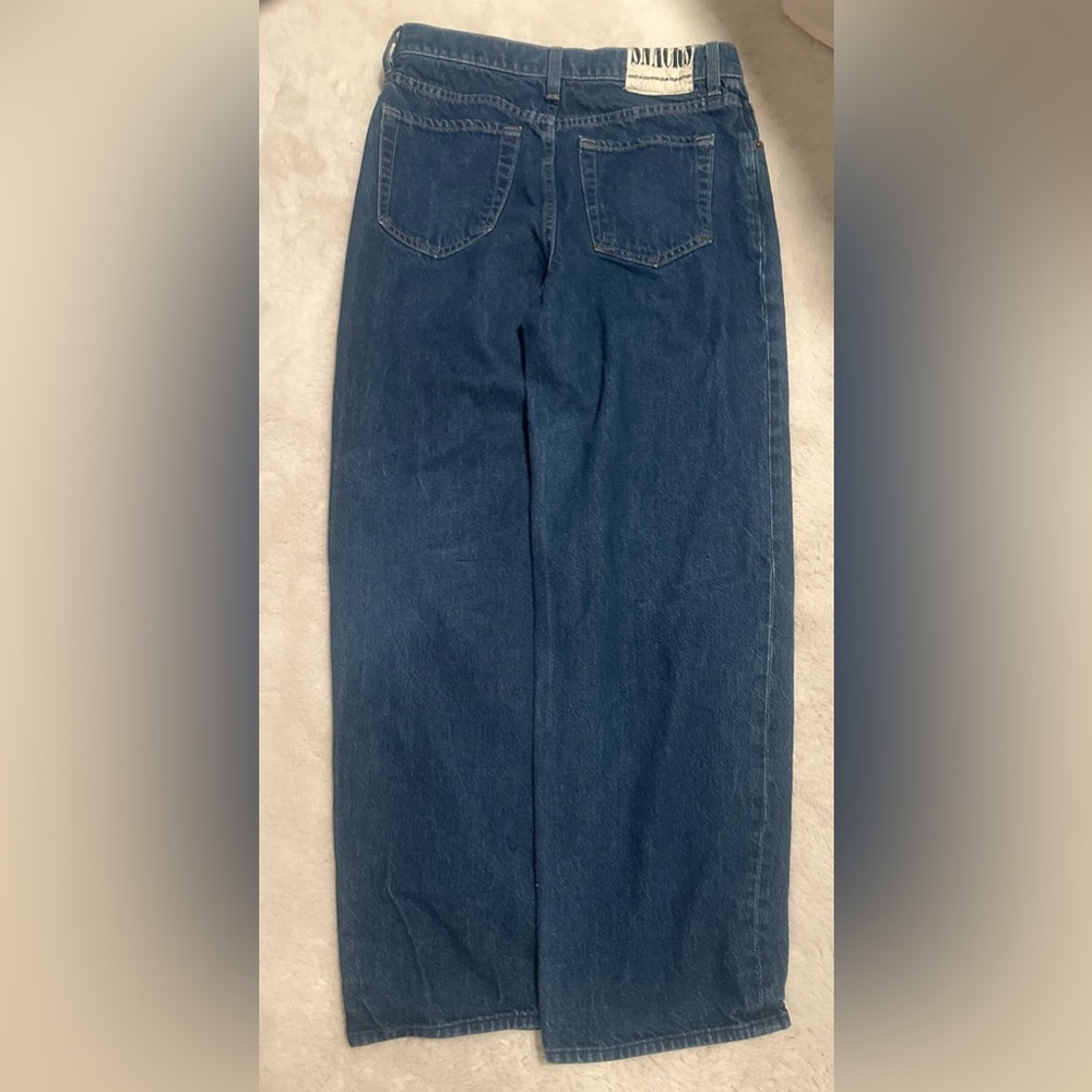 Mother Snacks! Pleated Fun Dip Puddle Jeans Cold Brew Dark Wash size 25 - Picture 6 of 8